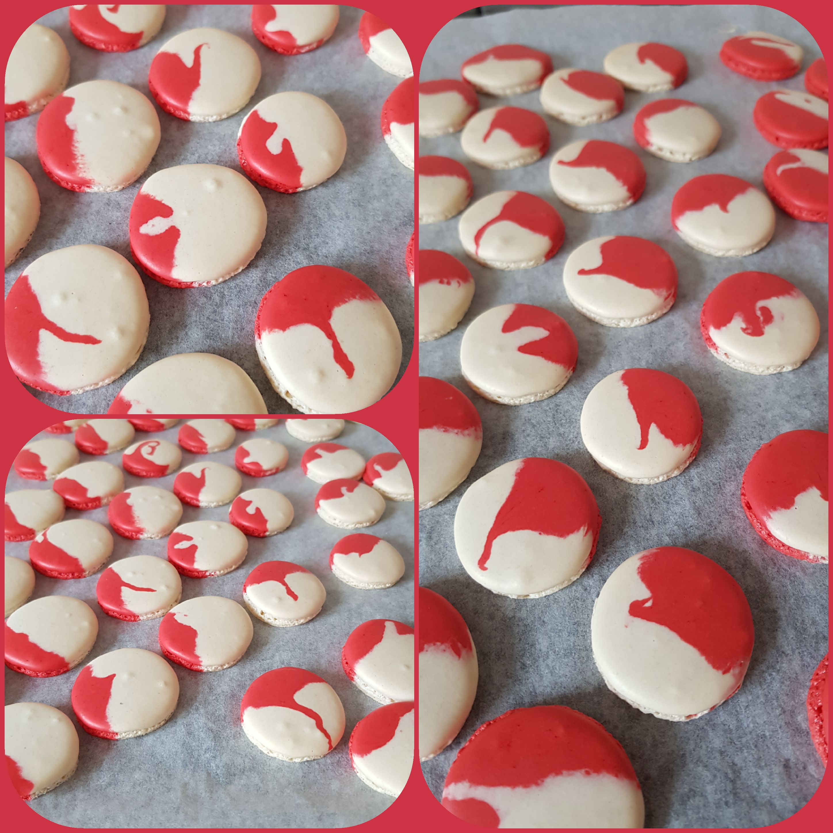 Coques de macarons bicolores